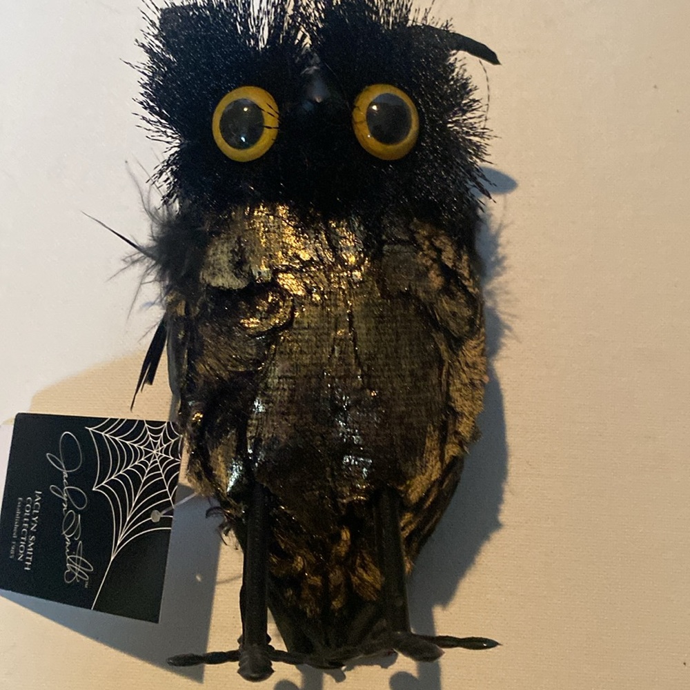 NWT & Vintage Jaclyn Smith Collection, Black & Gold Halloween Owl